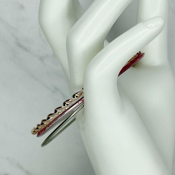 Lot of 3 Multicolor Stackable Bangle Bracelets - Picture 5 of 8